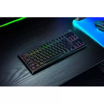 Razer MustWidow V4 Low-Profile Tenkeyless HyperSpeed klaviatuur Gaming USB RF traadita Bluetooth QWERTY US International must