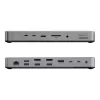 Sülearvuti dokk / pordireplikaator ALOGIC TB4DU4 — juhtmega Thunderbolt, 96 W, SD/MicroSD-kaardilugeja, 3,5 mm, alumiinium/ABS