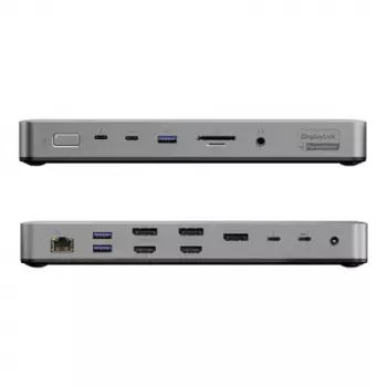 Sülearvuti dokk / pordireplikaator ALOGIC TB4DU4 — juhtmega Thunderbolt, 96 W, SD/MicroSD-kaardilugeja, 3,5 mm, alumiinium/ABS