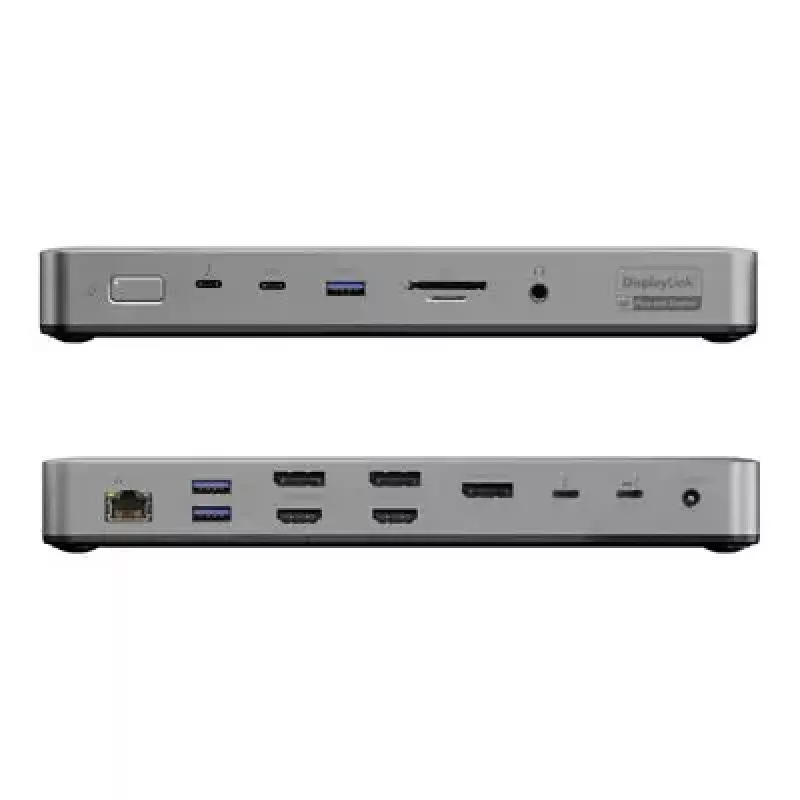 Sülearvuti dokk / pordireplikaator ALOGIC TB4DU4 — juhtmega Thunderbolt, 96 W, SD/MicroSD-kaardilugeja, 3,5 mm, alumiinium/ABS