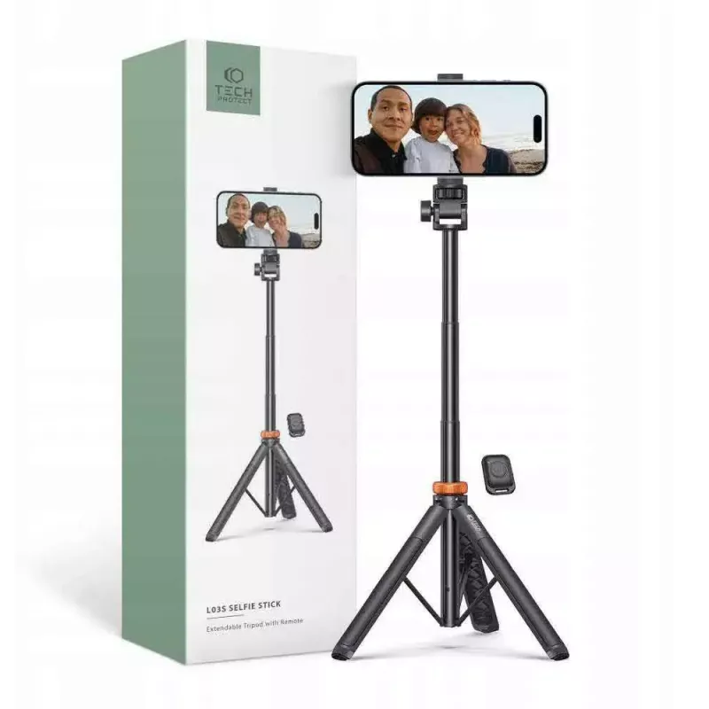 Selfie Stick Tripod Tech‑Protect L035 — reguleeritava kõrgusega, kerge kaasaskantav hoidik
