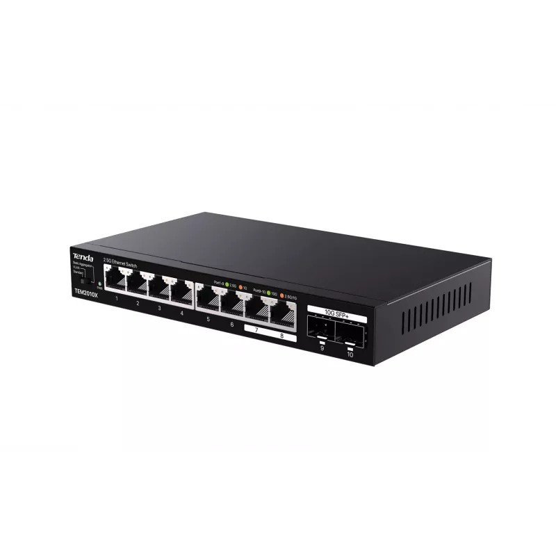 Tenda TEM2010X võrgukommutaator 2.5G Ethernet (100/1000/2500) Lauaarvuti Must