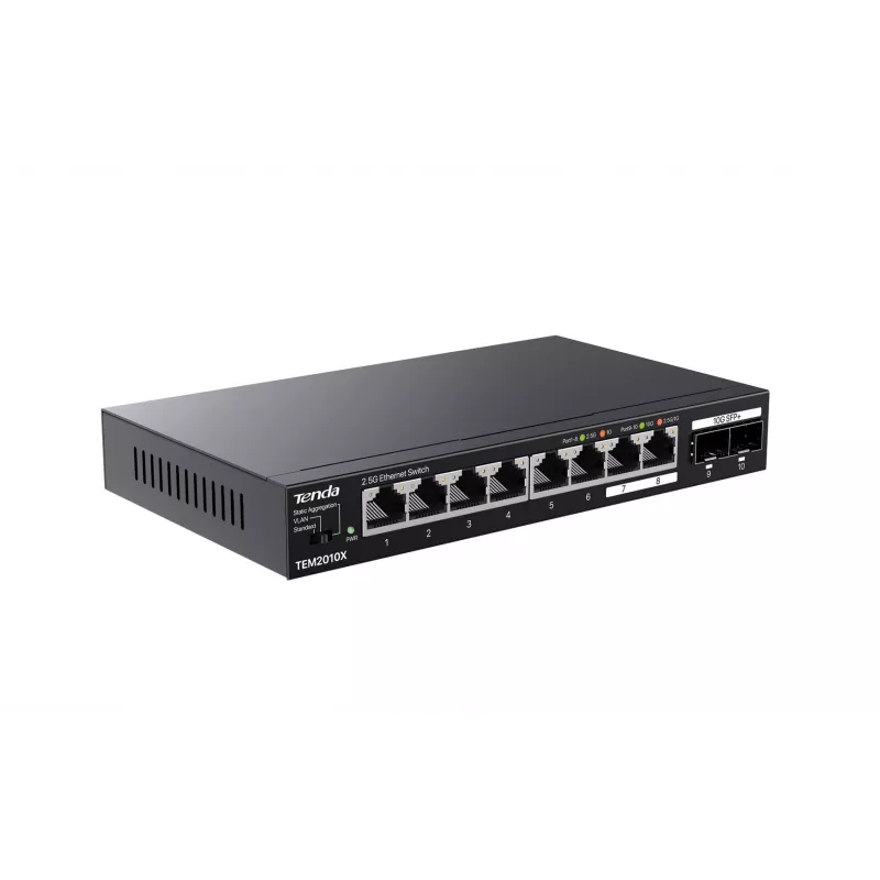 Tenda TEM2010X võrgukommutaator 2.5G Ethernet (100/1000/2500) Lauaarvuti Must