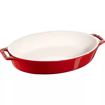 Staub Oval Ceramic Platter - 2,3 l, punane