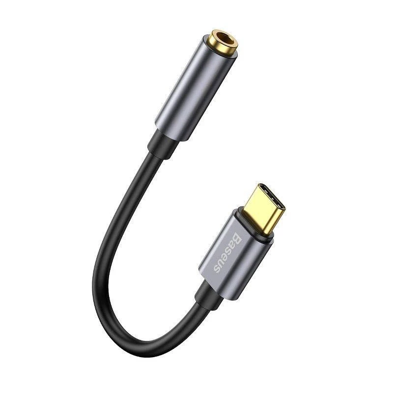 Baseus L54 heliadapter USB-C + 3,5 mm minipistik (must+hall)