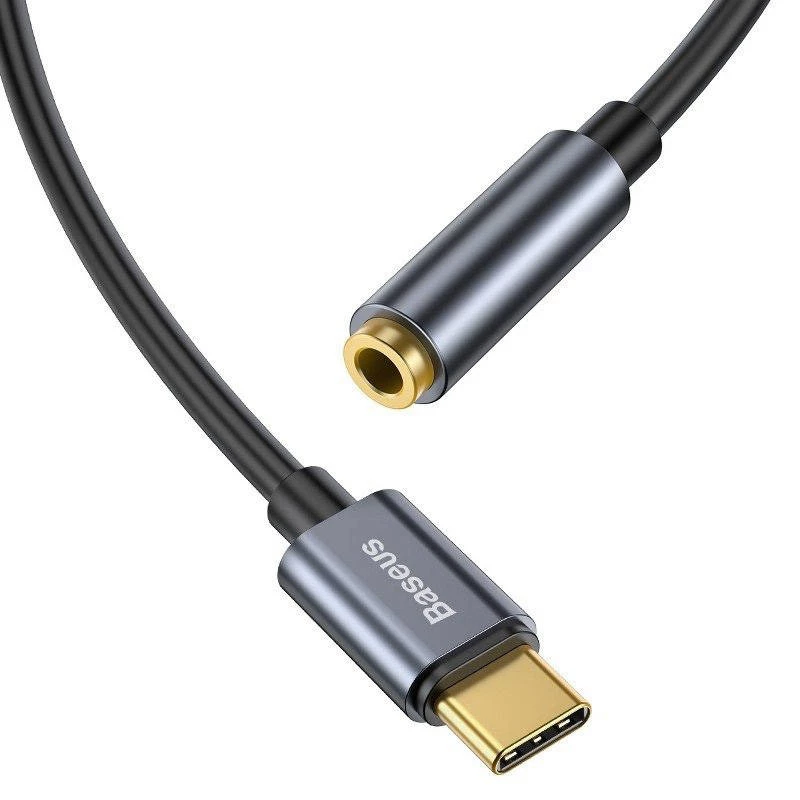 Baseus L54 heliadapter USB-C + 3,5 mm minipistik (must+hall)