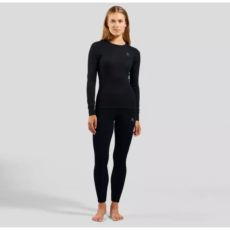 Odlo BL TOP ümara kaelusega pikkade varrukatega ACTIVE WARM ECO naiste T-särk, suurus S, must