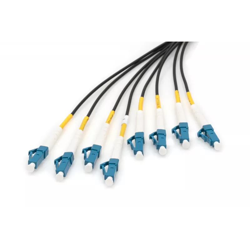 DIGITUS Tehases kokku pandud fiiberoptiline universaalne jaotuskabel, SingleMode OS2, 8 kiudu, LC/UPC - LC/UPC
