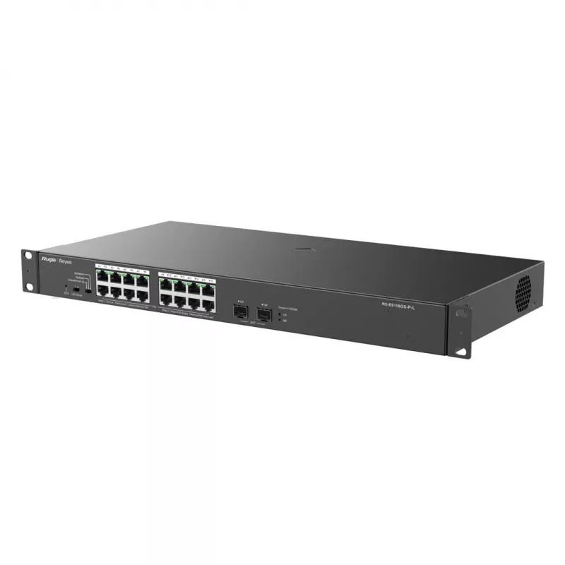 Reyee 16-pordine 1000Mbps + 2 Gigabit SFP porti, 16 porti toetavad PoE/PoE+ toidet - Kommutaator - 1 Gbps