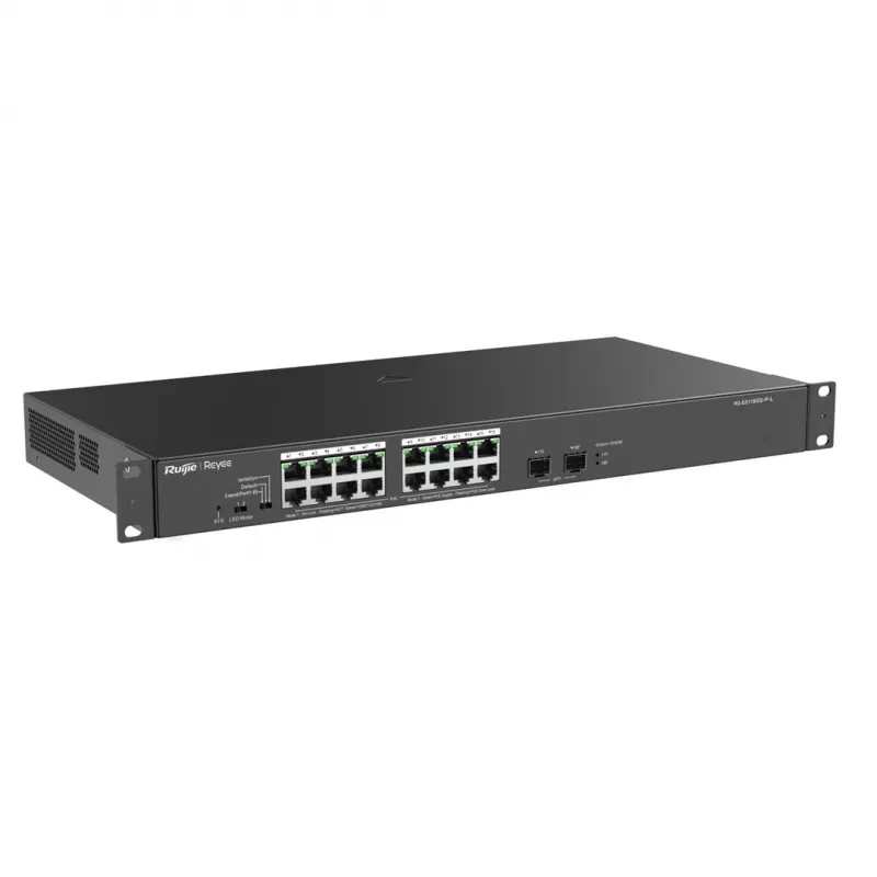 Reyee 16-pordine 1000Mbps + 2 Gigabit SFP porti, 16 porti toetavad PoE/PoE+ toidet - Kommutaator - 1 Gbps