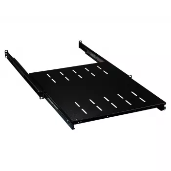 19-tolline 1U lükandriiul EFB Elektronik 350–450 mm sügavus, 30 kg koormus, 600 mm kapisügavusele, reguleeritav esi-/tagakinnitus, teras RAL7035/RAL9005