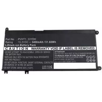 CoreParts sülearvuti aku 52Wh Li-ioon 15,2V 3400mAh Must 7FHHV - Aku - 3400 mAh (7FHHV-CP)