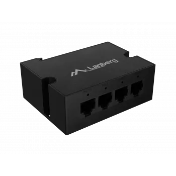 Lüliti Lanberg DIN-FE4-AT-30W 1XIN 3X Out 100MB POE Extender Fast Ethernet Din Rail AT 30W