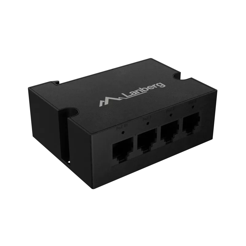 Lüliti Lanberg DIN-FE4-AT-30W 1XIN 3X Out 100MB POE Extender Fast Ethernet Din Rail AT 30W