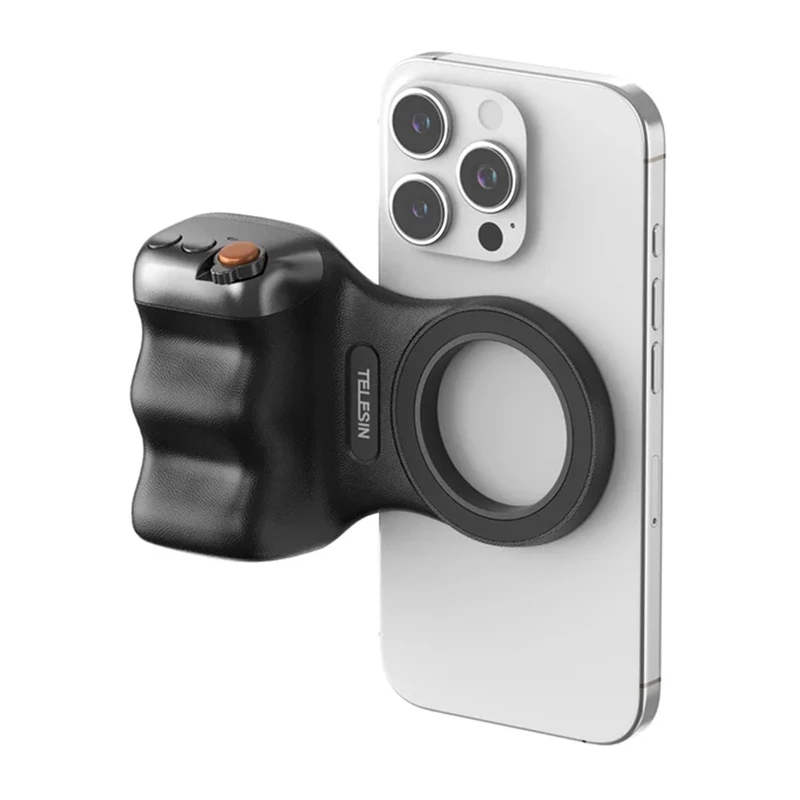 TELESIN Magnetic MagSafe Grip Holder with Bluetooth Remote for iPhone / P5-mp-001bk