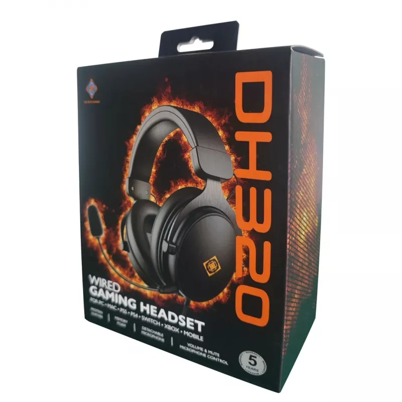 Deltaco GAM-190 Gaming Headset Proteinleder 3,5 mm Kabel schwarz