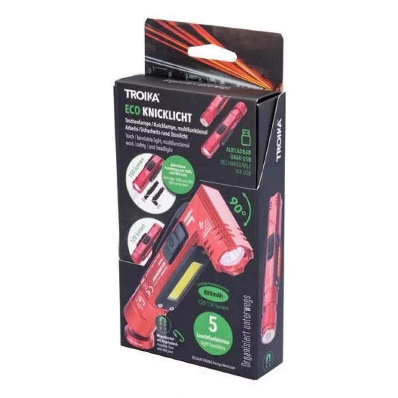 TROIKA taskulamp ECO KNICKLICHT punane (TOR55/RD)