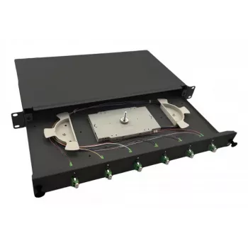 helos Fiiberoptiline 19 Splaisskast 6 x LC/APC Dupleks OS2, splaiss valmis, must