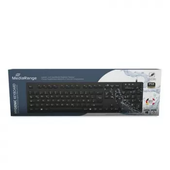 MediaRange kabelgeb. hügieeniklaviatuur, QWERTZ, IP68, 1,5 m, must