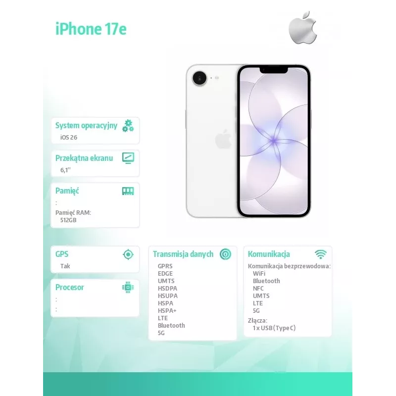 iPhone 17e 512GB Valge