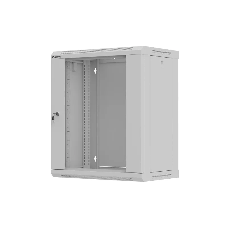 Seinale paigaldatav 19-tolline 12U 540x350 hall klaasuksega riiulikapp (lamepakend)