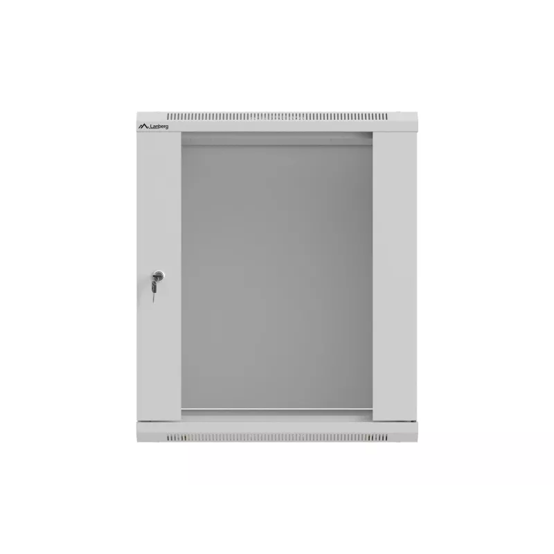 Seinale paigaldatav 19-tolline 12U 540x350 hall klaasuksega riiulikapp (lamepakend)