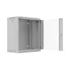 Seinale paigaldatav 19-tolline 12U 540x350 hall klaasuksega riiulikapp (lamepakend)