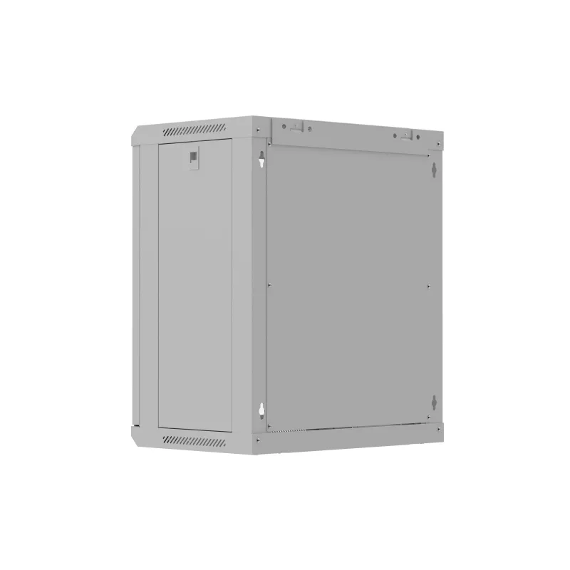 Seinale paigaldatav 19-tolline 12U 540x350 hall klaasuksega riiulikapp (lamepakend)