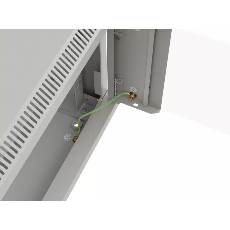 Seinale paigaldatav 19-tolline 12U 540x350 hall klaasuksega riiulikapp (lamepakend)
