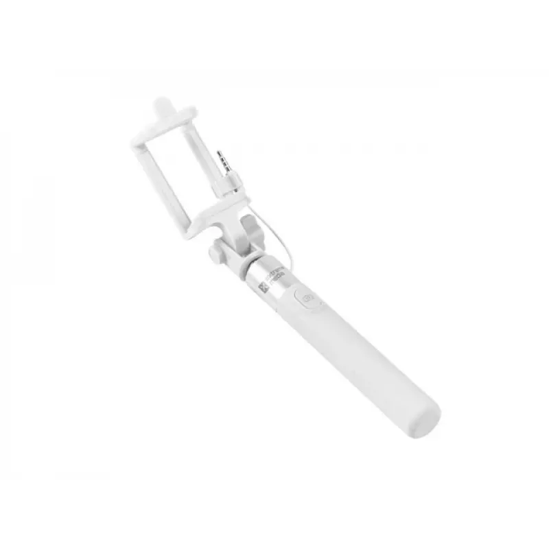 Selfie stick Monopod wired Valge