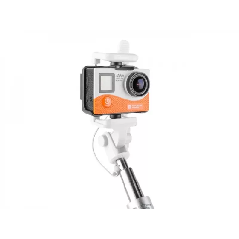 Selfie stick Monopod wired Valge