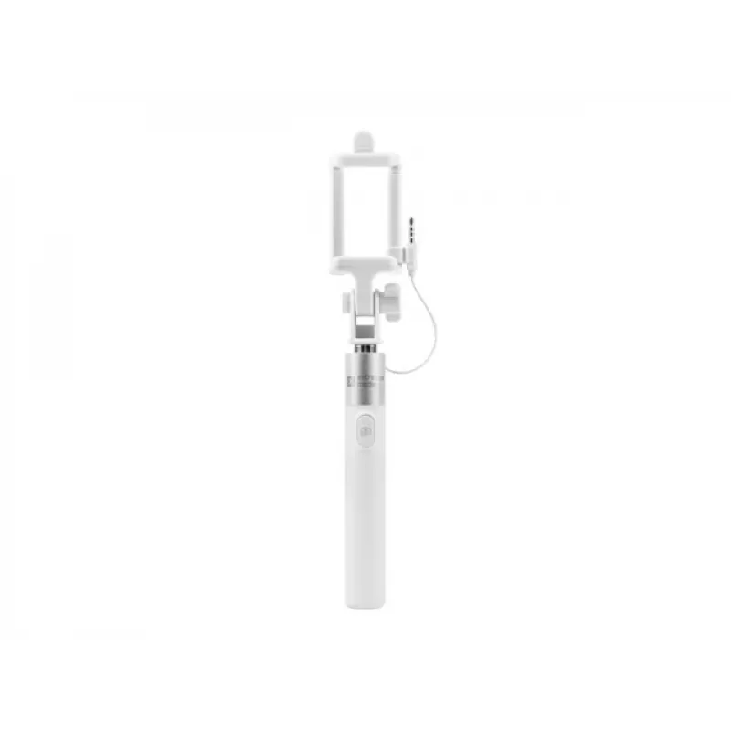 Selfie stick Monopod wired Valge
