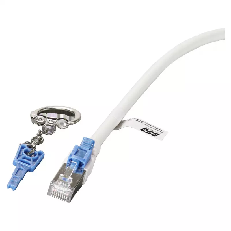 EFB RJ45 paigalduskaabel Cat.6A S/FTP LSZH BC AWG26 lukustatav valge 0,5m