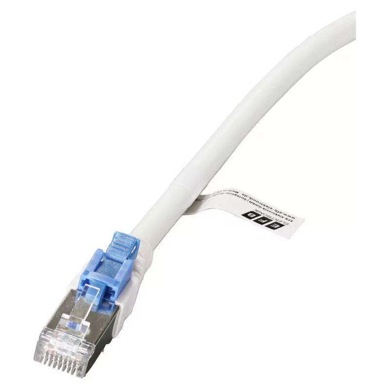 EFB RJ45 paigalduskaabel Cat.6A S/FTP LSZH BC AWG26 lukustatav valge 0,5m
