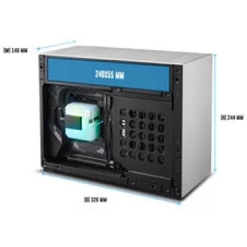 Lian Li x DAN Cases A4-H2O PC-korpus, minikorpus, Mini-ITX, PCIe 5.0 tõstuk - Hõbedane