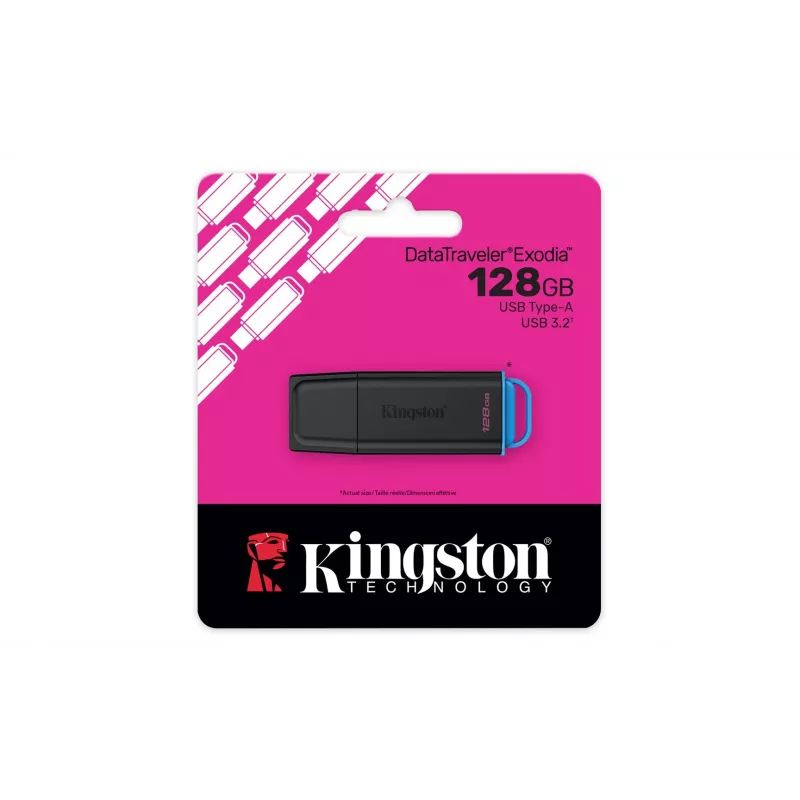 Kingston Technology DataTraveler 128GB kaasaskantav USB 3.2 Gen 1 Exodia must/sinine