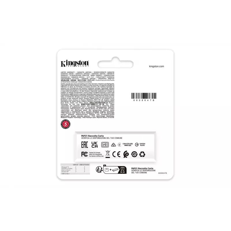 Kingston Technology DataTraveler 128GB kaasaskantav USB 3.2 Gen 1 Exodia must/sinine
