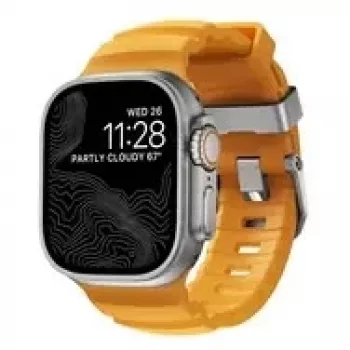 NOMAD Rocky Point Band – rihm Apple Watch 46mm/49mm jaoks FKM ja titaaniga (sol, naturaalne riistvara)