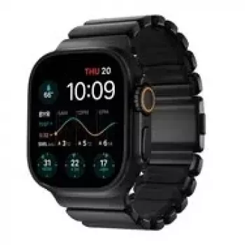 NOMAD Stratos Band - titaanist käepael Apple Watch 49mm jaoks FKM-ga (must titaan, must FKM)