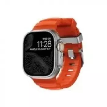 NOMAD Rocky Point Band - rihm Apple Watch 46mm/49mm FKM ja titaaniga (magma, naturaalne riistvara)