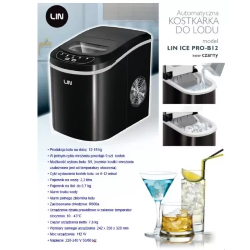 Kantav jäämasin LIN ICE PRO-B12 must