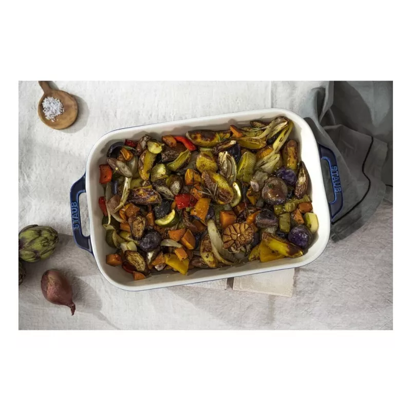Staub ristkülikukujuline keraamiline vorm, tumesinine, 34x24x7,6