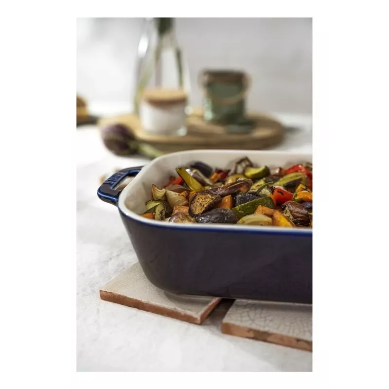 Staub ristkülikukujuline keraamiline vorm, tumesinine, 34x24x7,6