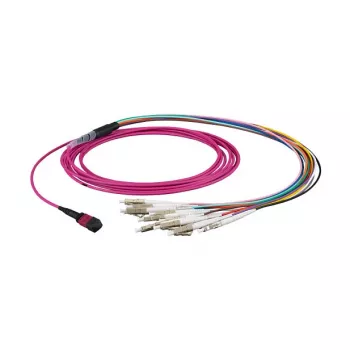 Fiiber optiline juhtpistikupesa MTP-F/LC 12-kiulisena OM5 LSZH laimiroheline, 7.5 m — EFB Elektronik