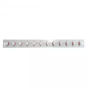 Kiudoptiline esipaneel EFB Elektronik SB-FP-S-12SC-S-OM4 — 12× LC Duplex adapterit, OM4, must