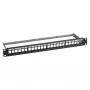1U 19-tolline patch-paneel EFB Elektronik Verteilerfeld 48,3 cm, 24 pordiga koos 24x RJ45 Keystone Slimline Cat.6A