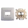 EFB Elektronik 2-pordiline Keystone raamikomplekt ET-25091 — sirge DIN49075 pesa, RAL9003 valge, 80×80 mm raam 50×50 mm keskplaadiga