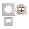 EFB Elektronik 2-pordiline Keystone raamikomplekt ET-25091 — sirge DIN49075 pesa, RAL9003 valge, 80×80 mm raam 50×50 mm keskplaadiga