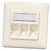 EFB Elektronik 2-pordiline Keystone raamikomplekt ET-25091 — sirge DIN49075 pesa, RAL9003 valge, 80×80 mm raam 50×50 mm keskplaadiga