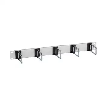 EFB-Elektronik 48,30cm (19) 1HE Kabelführungspanel, 5 x Stahlbügel 110 mm, Frontblende RAL9005 Hersteller: EFB Elektronik (699980TS.2)